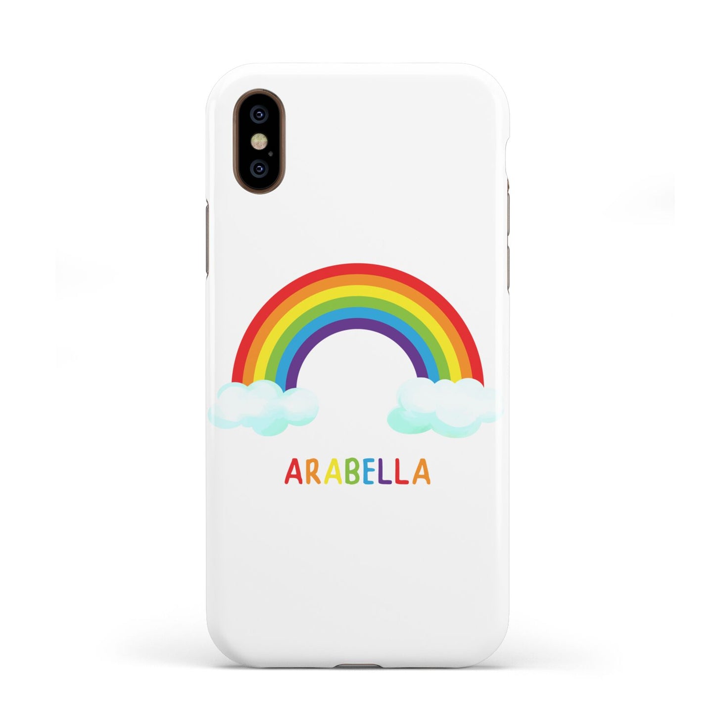 Personalised Rainbow Name Apple iPhone XS 3D Tough