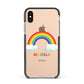 Personalised Rainbow Name Apple iPhone Xs Impact Case Black Edge on Gold Phone