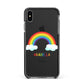 Personalised Rainbow Name Apple iPhone Xs Max Impact Case Black Edge on Black Phone