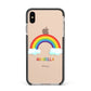 Personalised Rainbow Name Apple iPhone Xs Max Impact Case Black Edge on Gold Phone