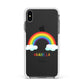 Personalised Rainbow Name Apple iPhone Xs Max Impact Case White Edge on Black Phone