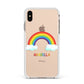 Personalised Rainbow Name Apple iPhone Xs Max Impact Case White Edge on Gold Phone