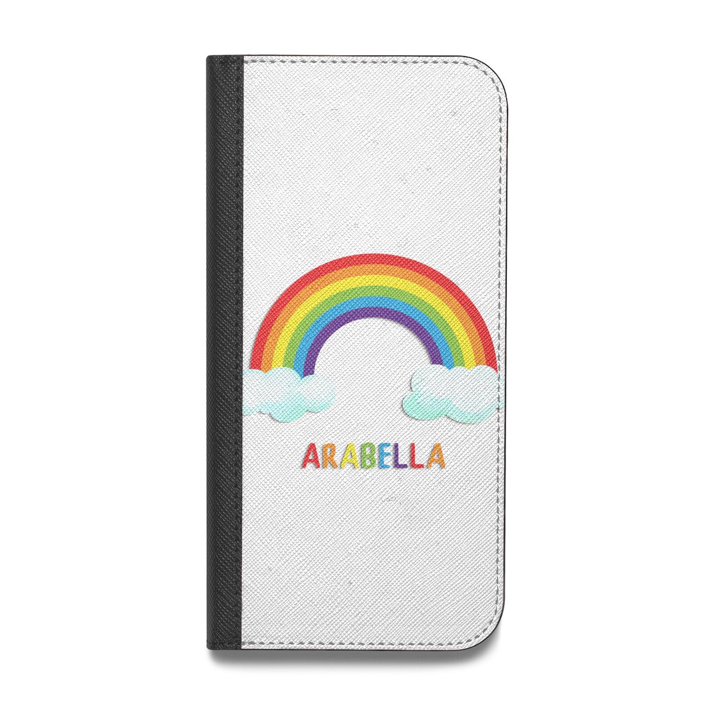 Personalised Rainbow Name Vegan Leather Flip Samsung Case
