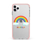 Personalised Rainbow Name iPhone 11 Pro Max Impact Pink Edge Case