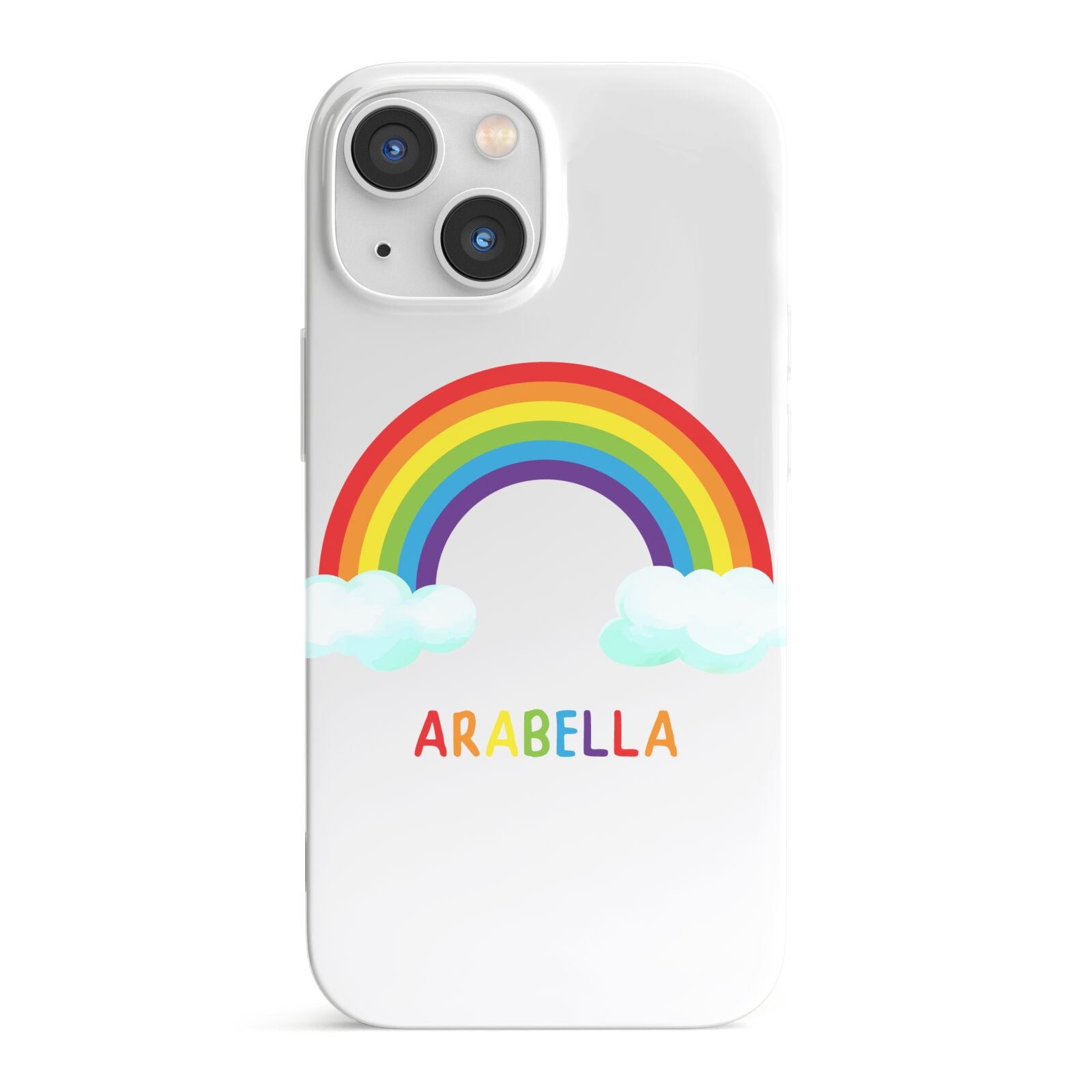 Personalised Rainbow Name iPhone 13 Mini Full Wrap 3D Snap Case