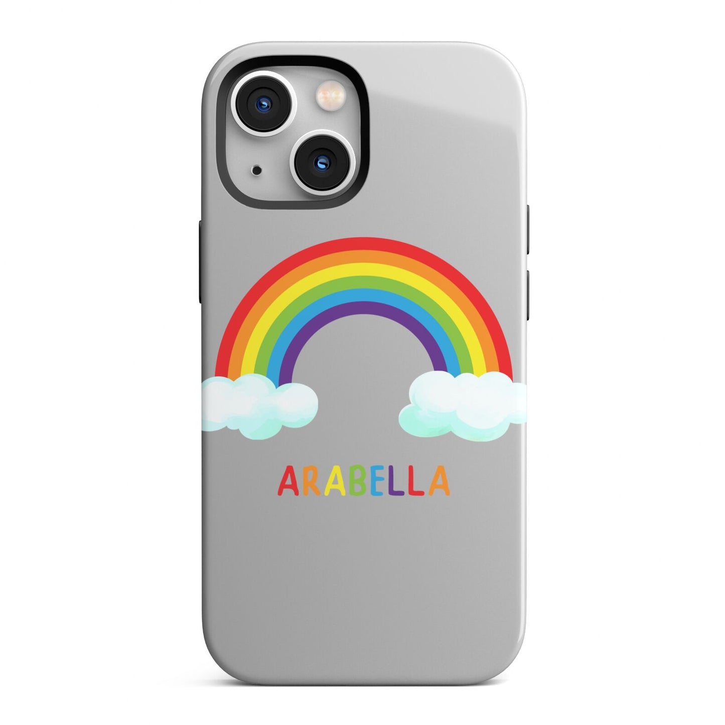 Personalised Rainbow Name iPhone 13 Mini Full Wrap 3D Tough Case