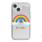 Personalised Rainbow Name iPhone 13 Mini TPU Impact Case with White Edges