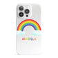 Personalised Rainbow Name iPhone 13 Pro Full Wrap 3D Snap Case