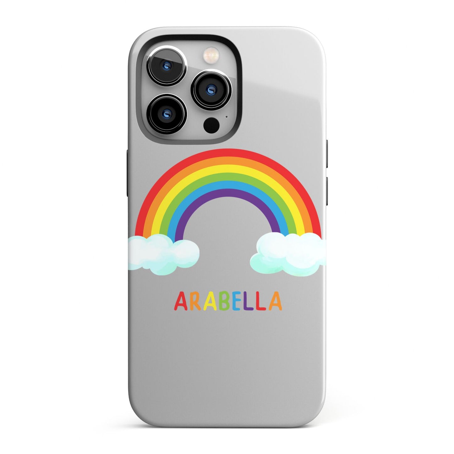Personalised Rainbow Name iPhone 13 Pro Full Wrap 3D Tough Case