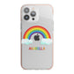 Personalised Rainbow Name iPhone 13 Pro Max TPU Impact Case with Pink Edges