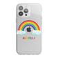 Personalised Rainbow Name iPhone 13 Pro Max TPU Impact Case with White Edges