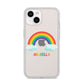Personalised Rainbow Name iPhone 14 Clear Tough Case Starlight