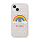 Personalised Rainbow Name iPhone 14 Glitter Tough Case Starlight