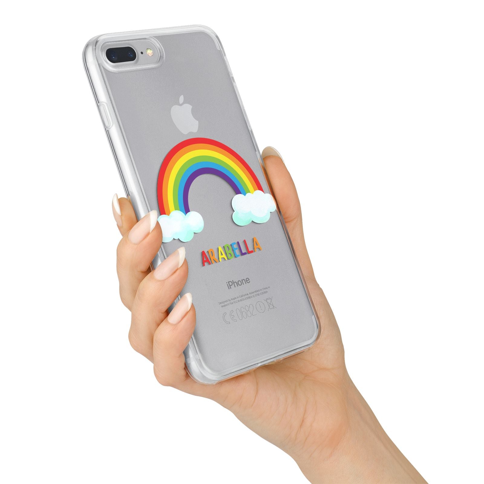 Personalised Rainbow Name iPhone 7 Plus Bumper Case on Silver iPhone Alternative Image