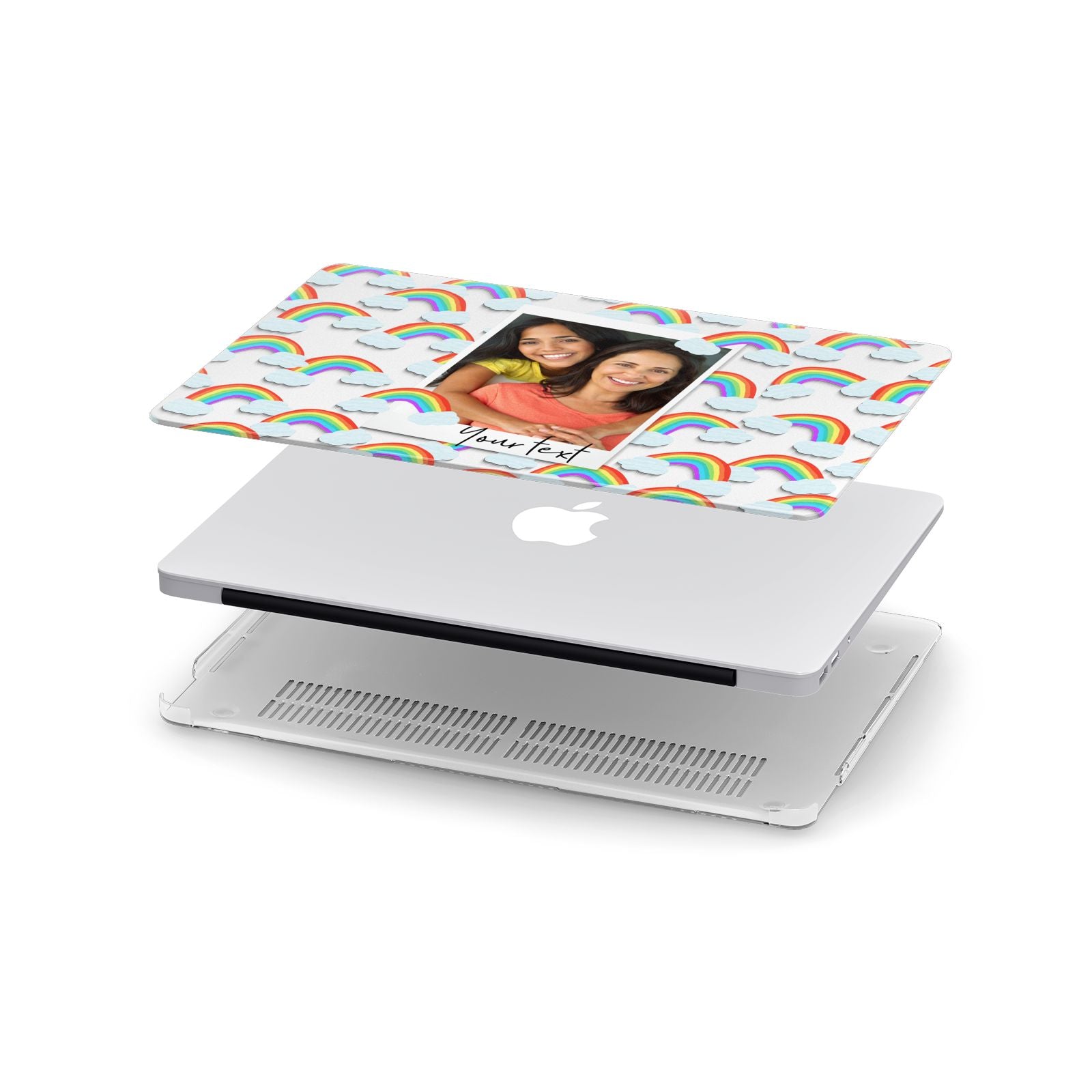Personalised Rainbow Photo Upload Apple MacBook Case in Detail