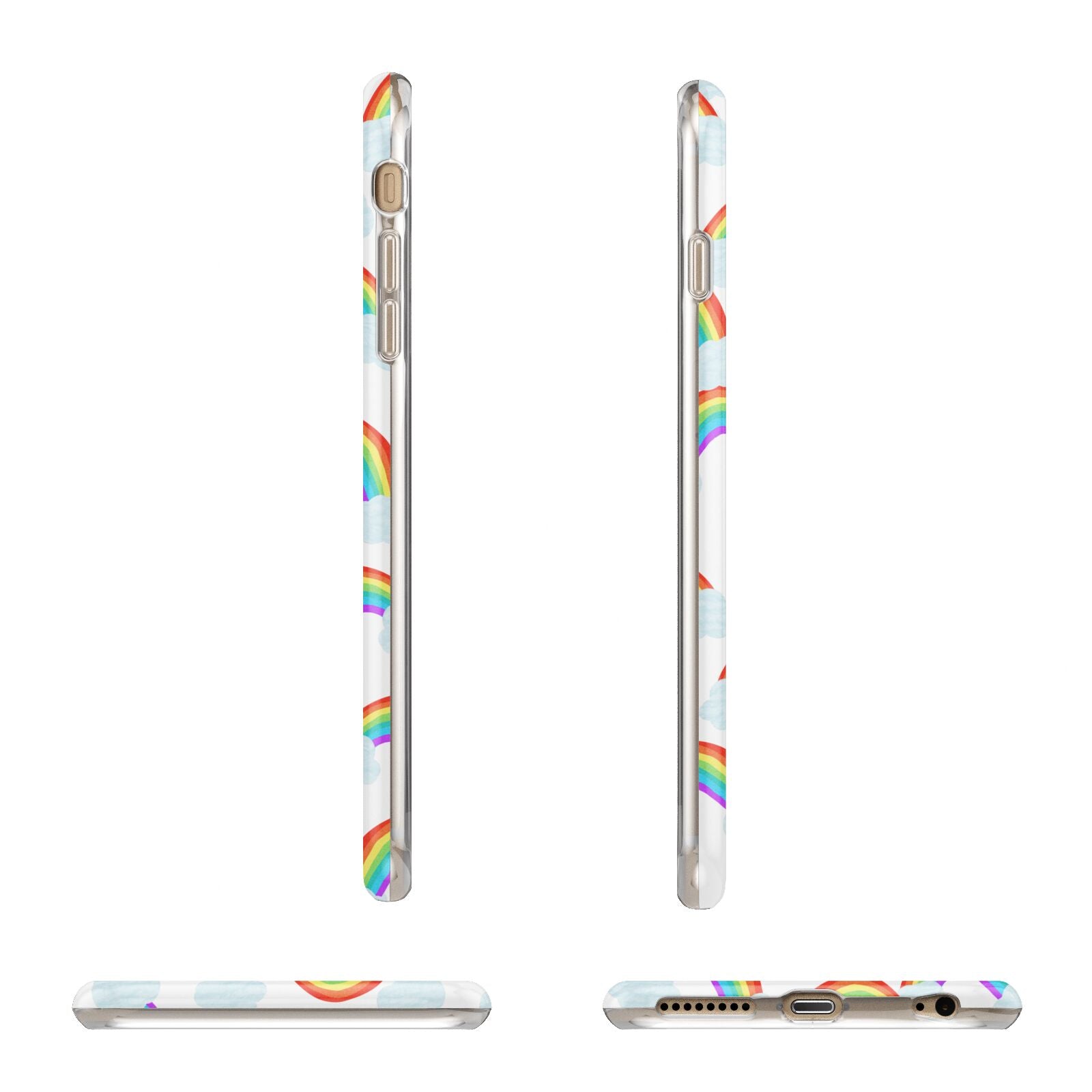 Personalised Rainbow Photo Upload Apple iPhone 6 Plus 3D Wrap Tough Case Alternative Image Angles