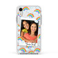Personalised Rainbow Photo Upload Apple iPhone XR Impact Case White Edge on Silver Phone