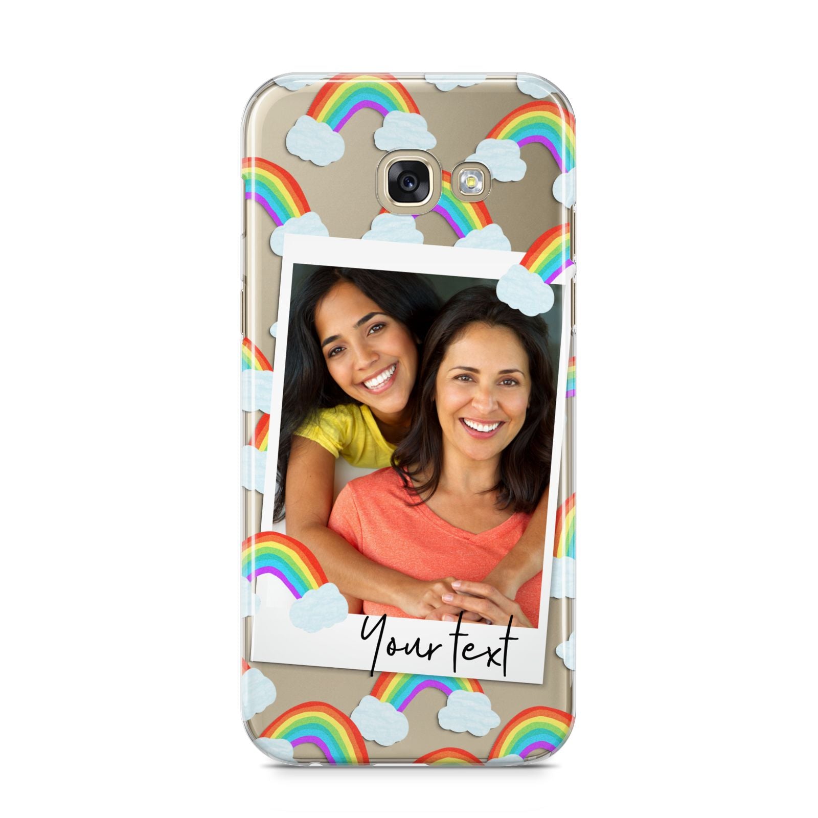 Personalised Rainbow Photo Upload Samsung Galaxy A5 2017 Case on gold phone