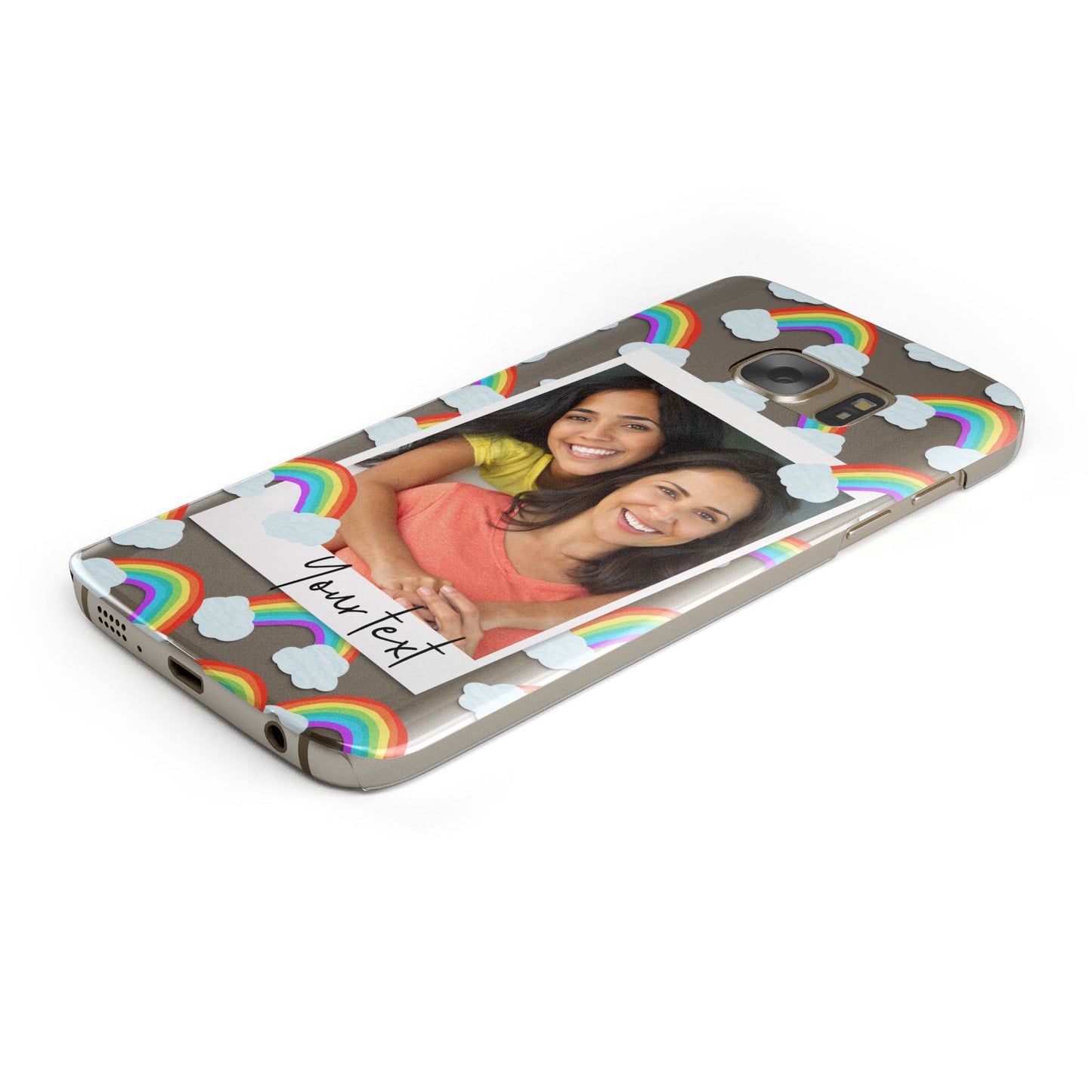 Personalised Rainbow Photo Upload Samsung Galaxy Case Bottom Cutout