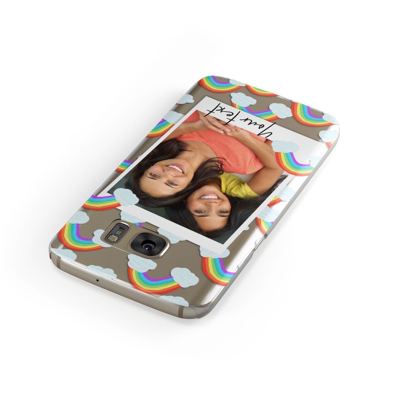 Personalised Rainbow Photo Upload Samsung Galaxy Case Front Close Up