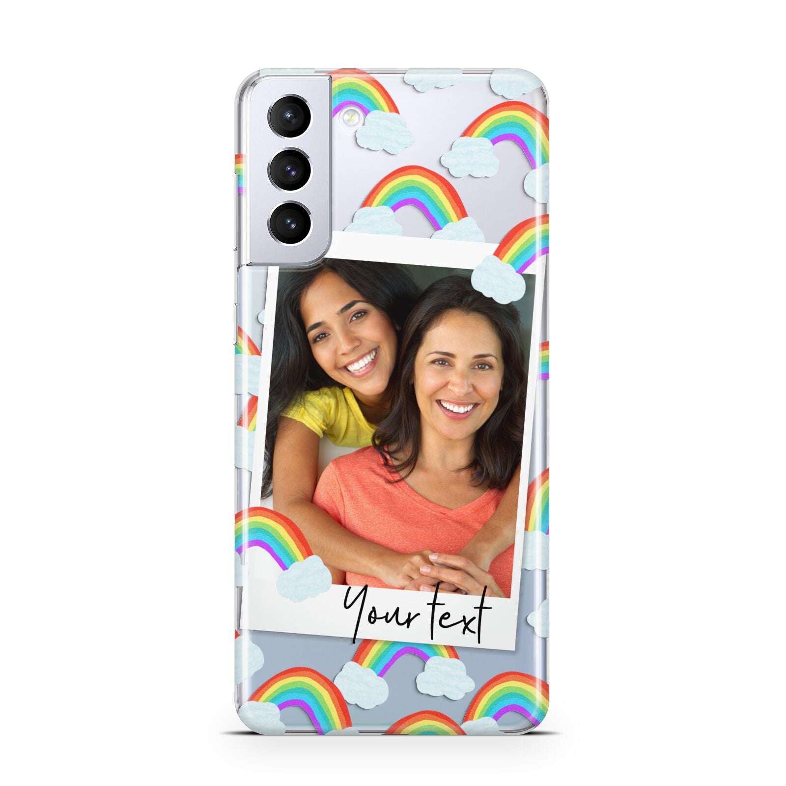 Personalised Rainbow Photo Upload Samsung S21 Plus Phone Case
