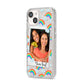 Personalised Rainbow Photo Upload iPhone 14 Glitter Tough Case Starlight Angled Image