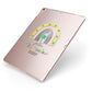 Personalised Rainbow Shamrock Apple iPad Case on Rose Gold iPad Side View
