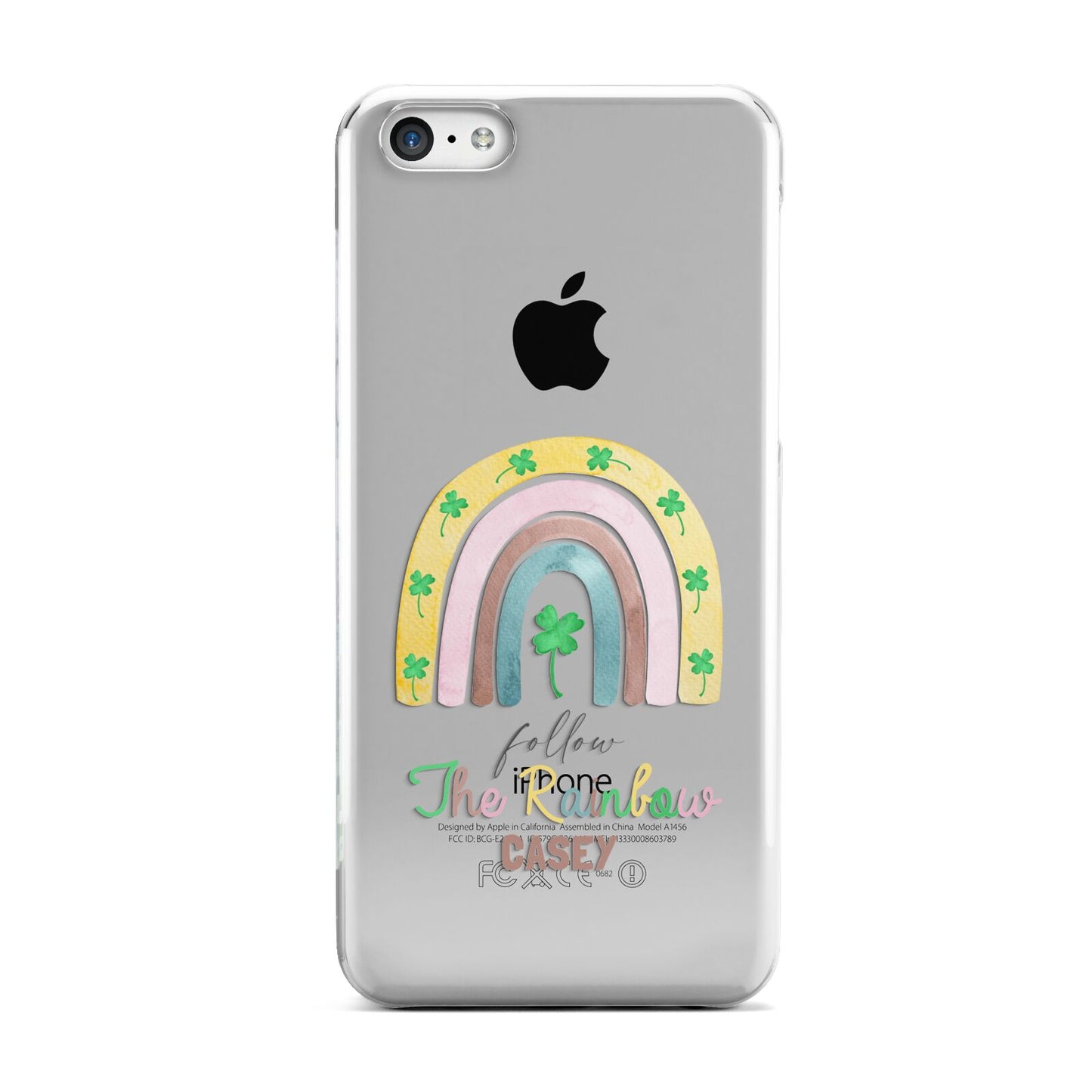 Personalised Rainbow Shamrock Apple iPhone 5c Case