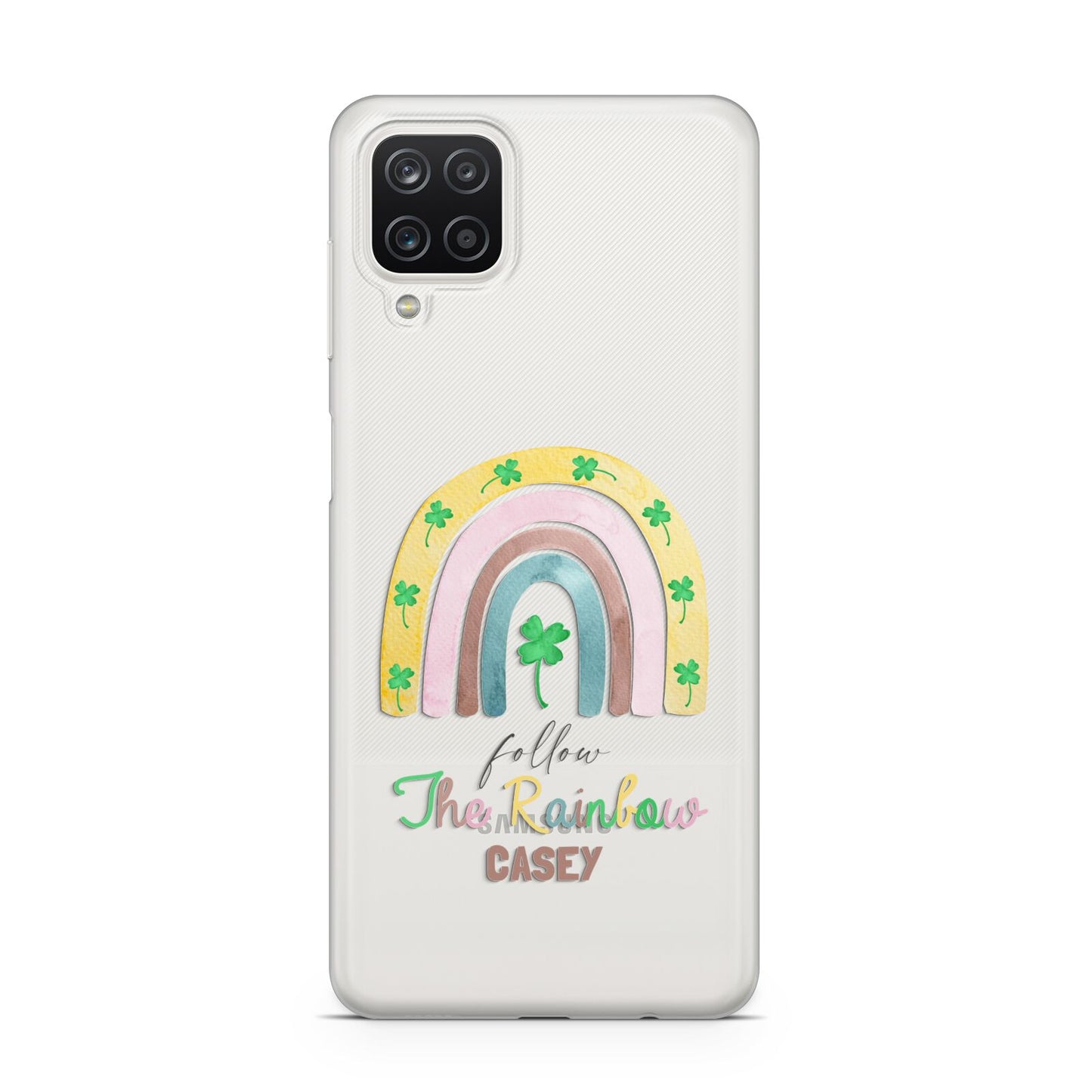 Personalised Rainbow Shamrock Samsung A12 Case