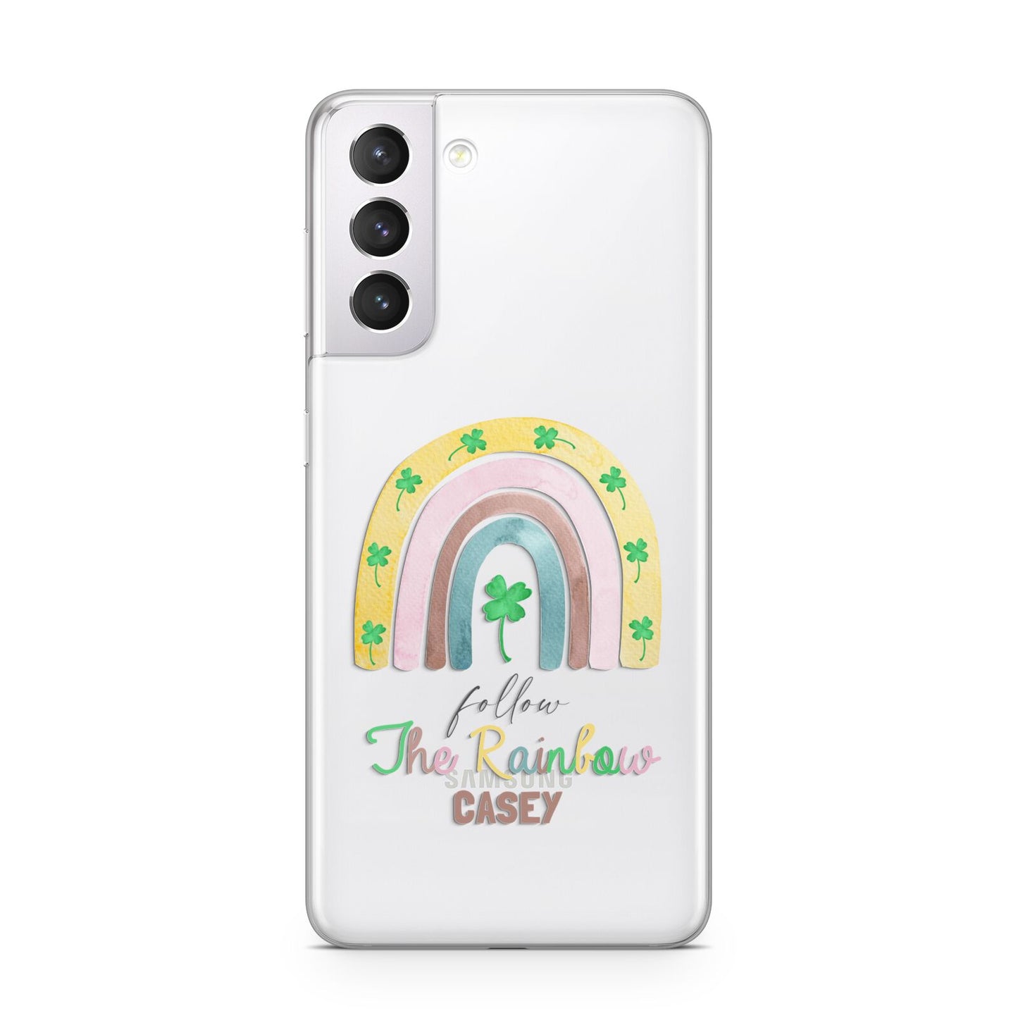 Personalised Rainbow Shamrock Samsung S21 Case