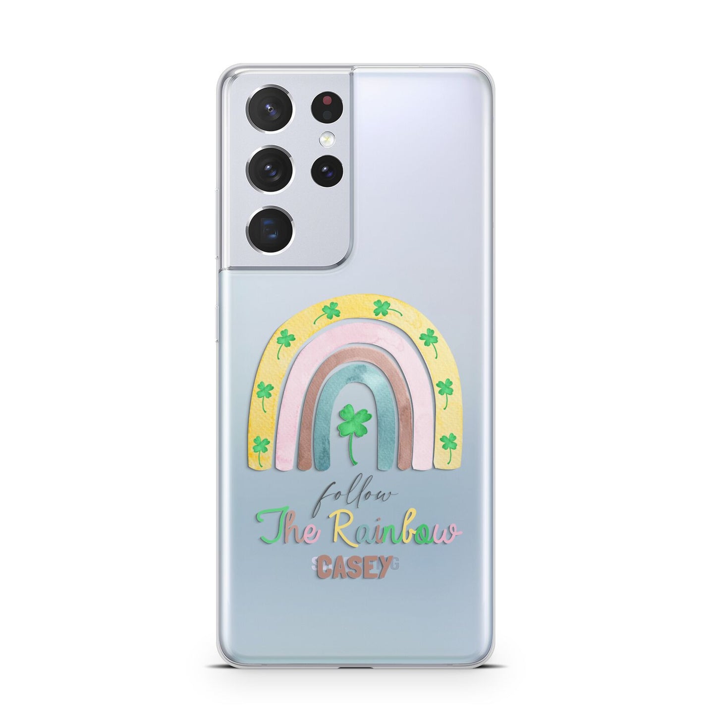 Personalised Rainbow Shamrock Samsung S21 Ultra Case