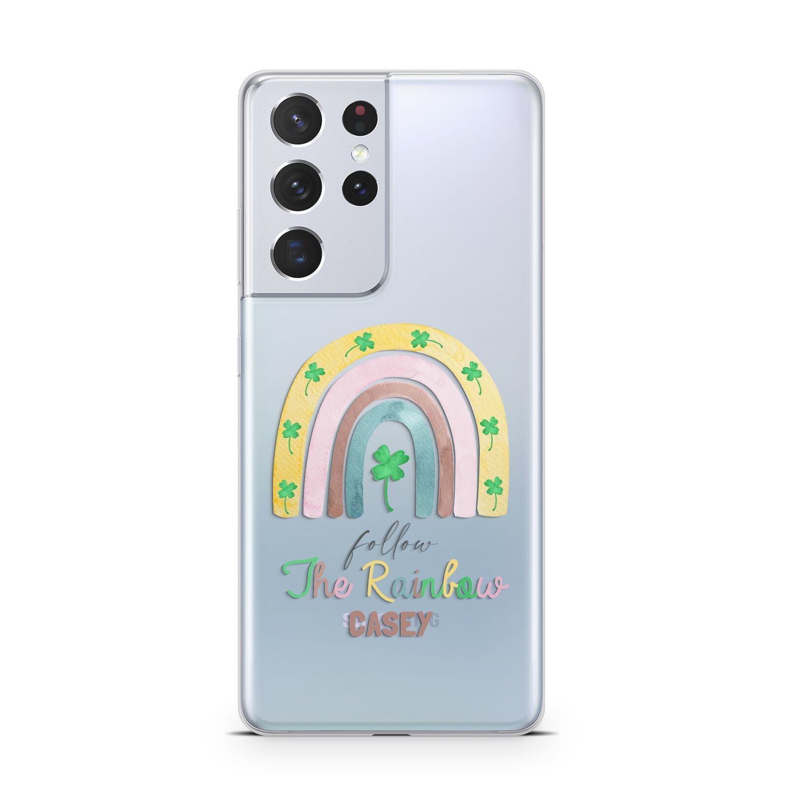 Personalised Rainbow Shamrock Samsung S21 Ultra Case