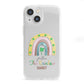 Personalised Rainbow Shamrock iPhone 13 Mini Clear Bumper Case