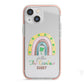 Personalised Rainbow Shamrock iPhone 13 Mini TPU Impact Case with Pink Edges