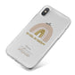 Personalised Rainbow iPhone X Bumper Case on Silver iPhone