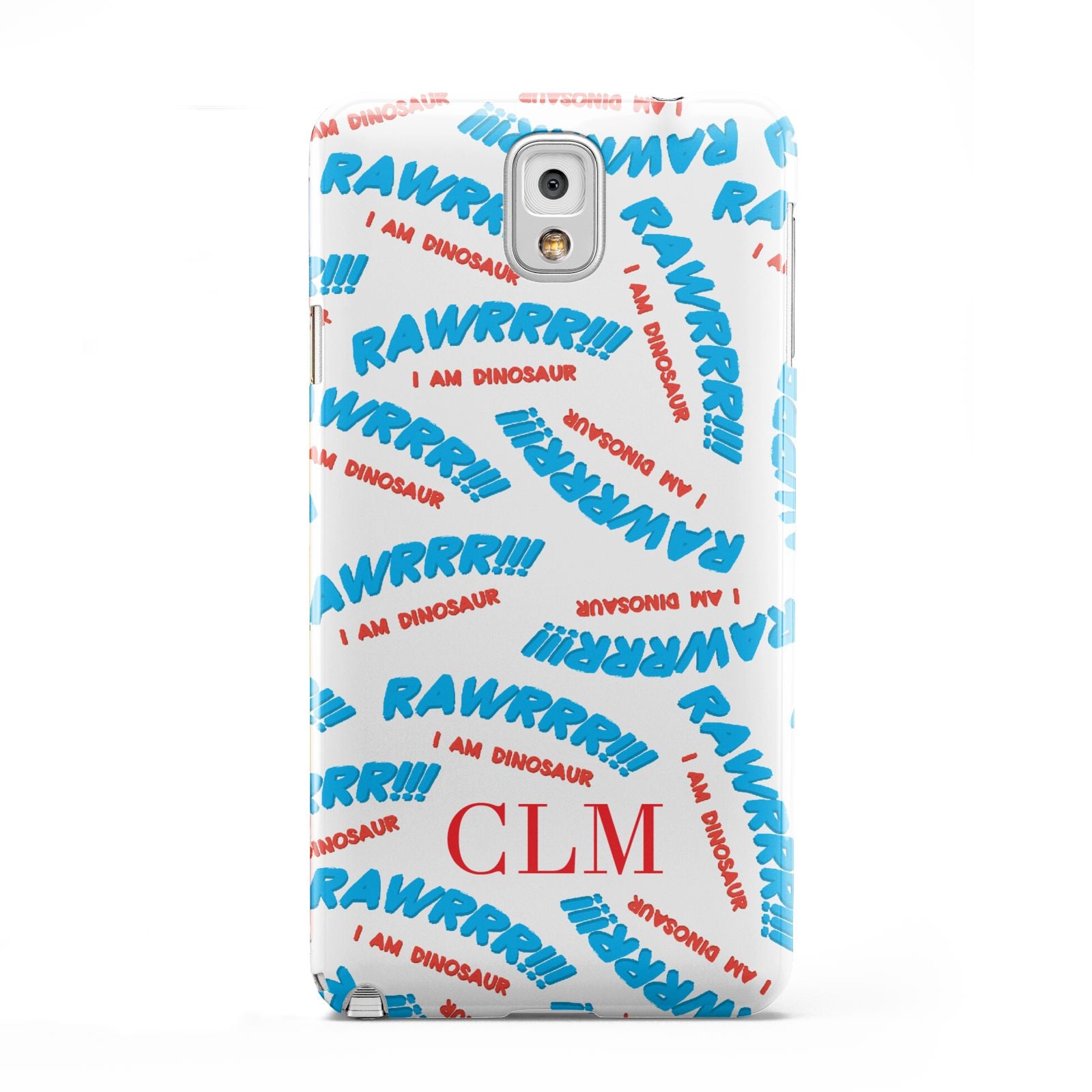 Personalised Rawr Dino Initials Samsung Galaxy Note 3 Case