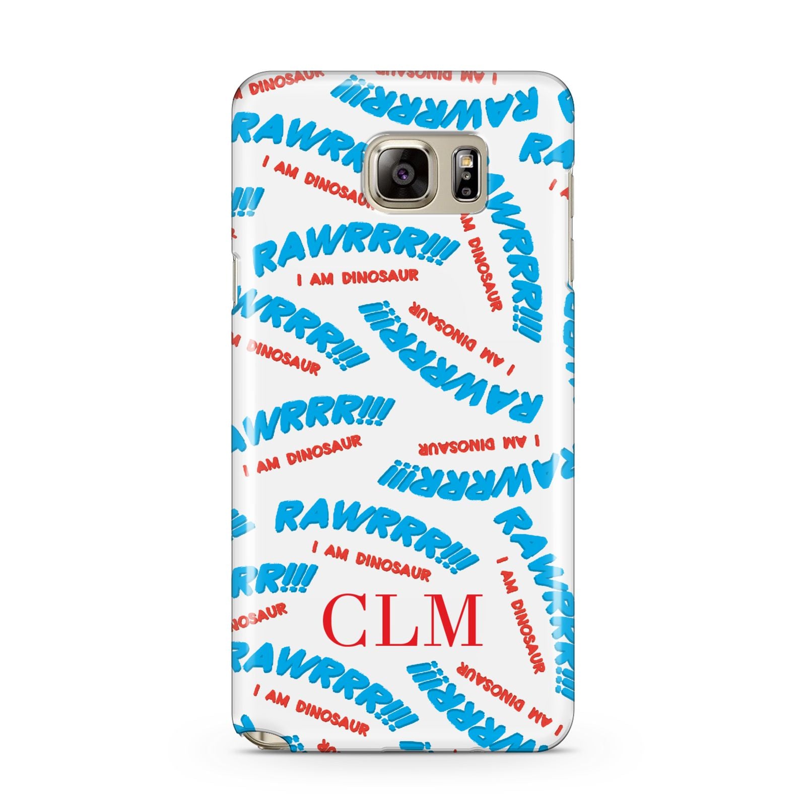 Personalised Rawr Dino Initials Samsung Galaxy Note 5 Case