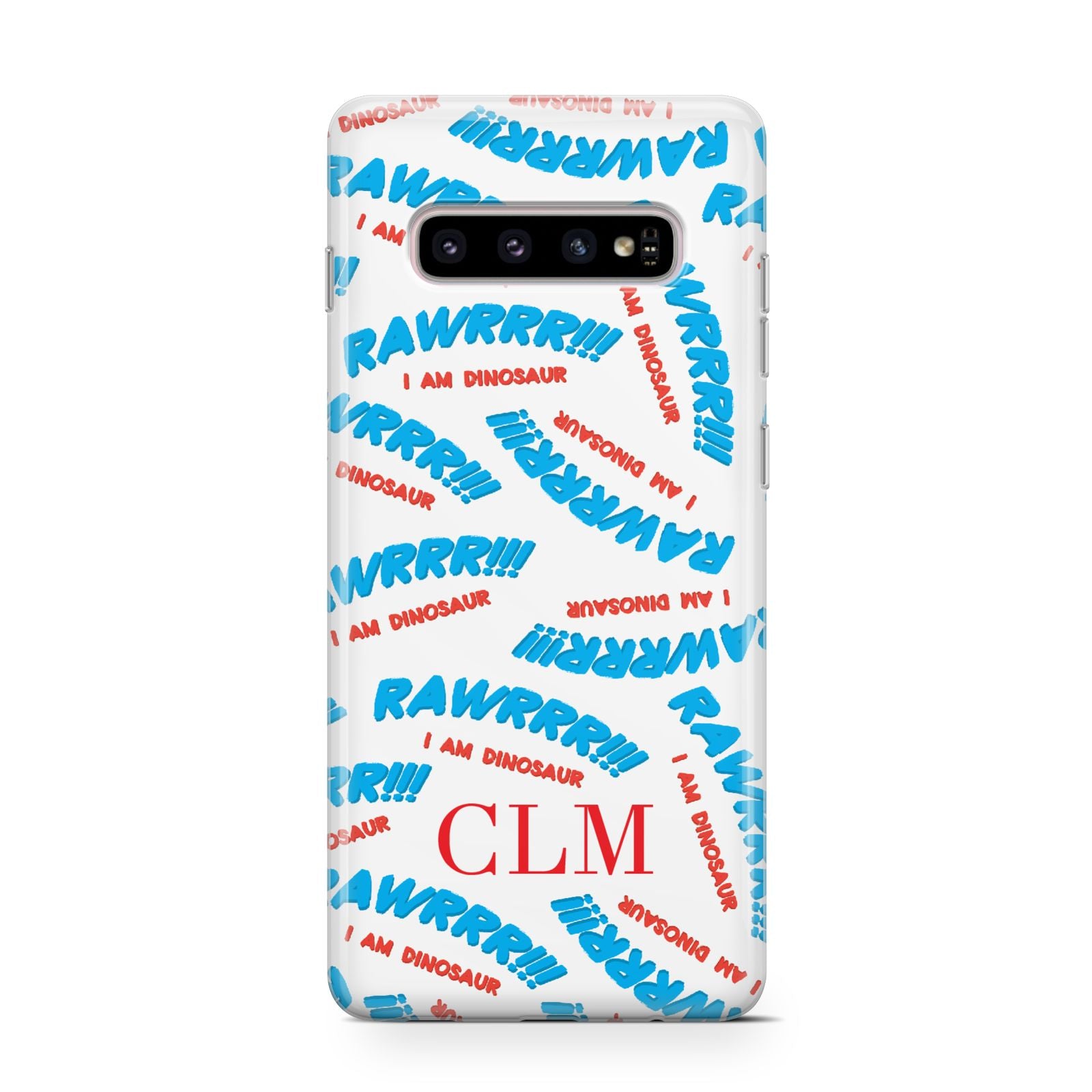 Personalised Rawr Dino Initials Samsung Galaxy S10 Case
