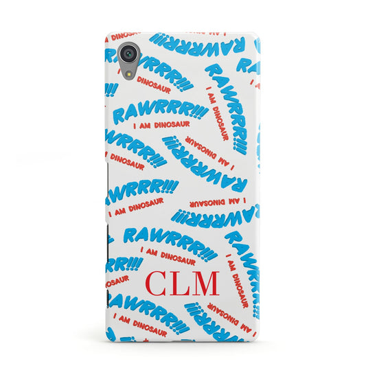 Personalised Rawr Dino Initials Sony Xperia Case