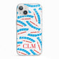 Personalised Rawr Dino Initials iPhone 13 TPU Impact Case with White Edges
