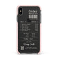Personalised Receipt Apple iPhone Xs Max Impact Case Pink Edge on Black Phone