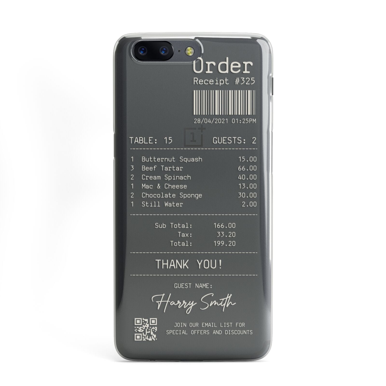 Personalised Receipt OnePlus Case – Dyefor