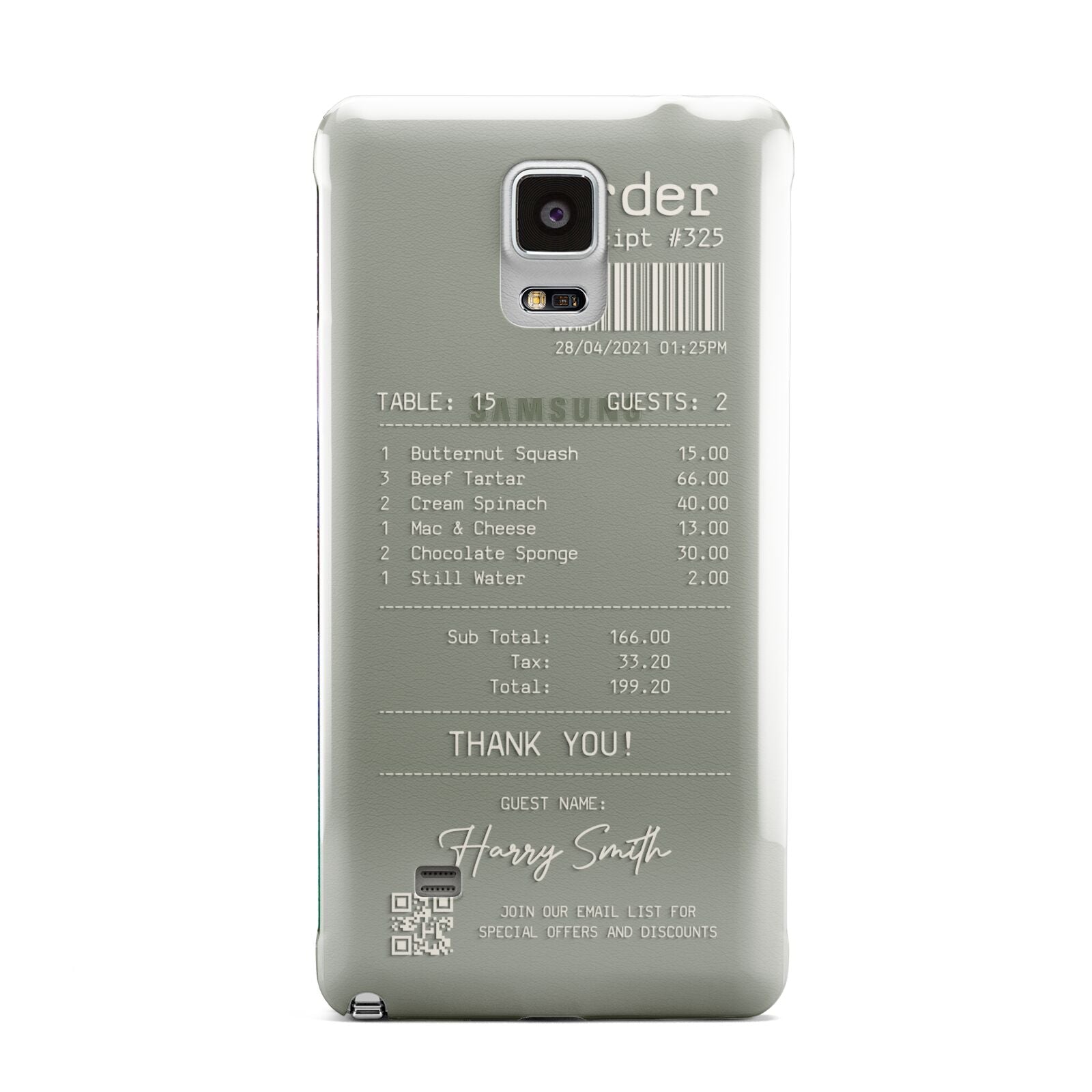 Personalised Receipt Samsung Galaxy Note 4 Case