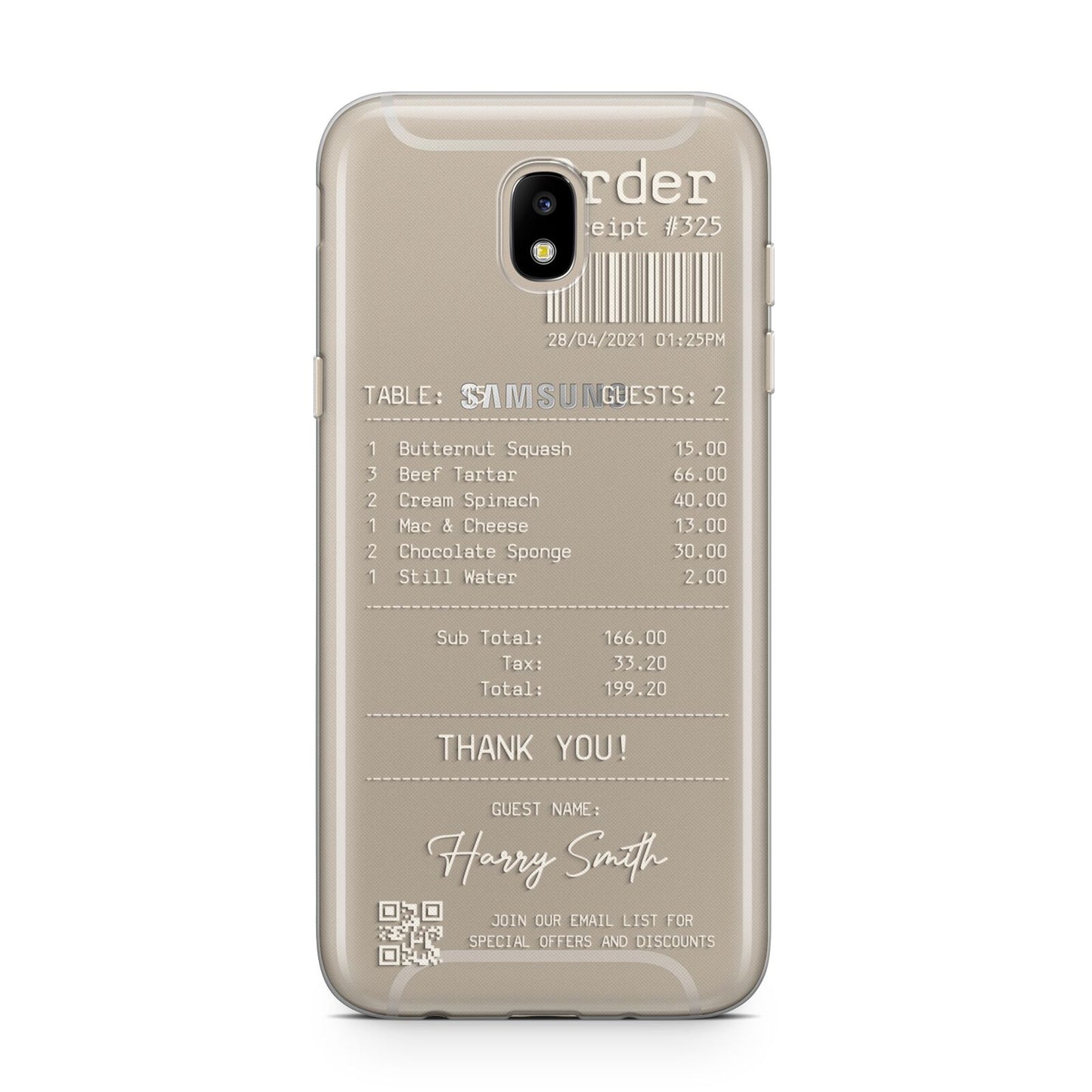 Personalised Receipt Samsung J5 2017 Case