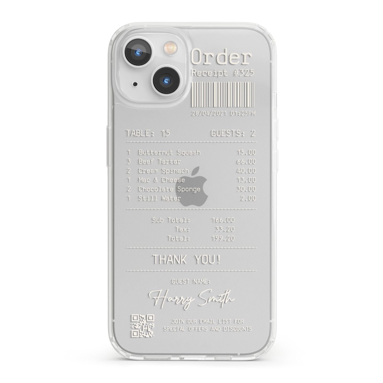 Personalised Receipt iPhone 13 Clear Bumper Case