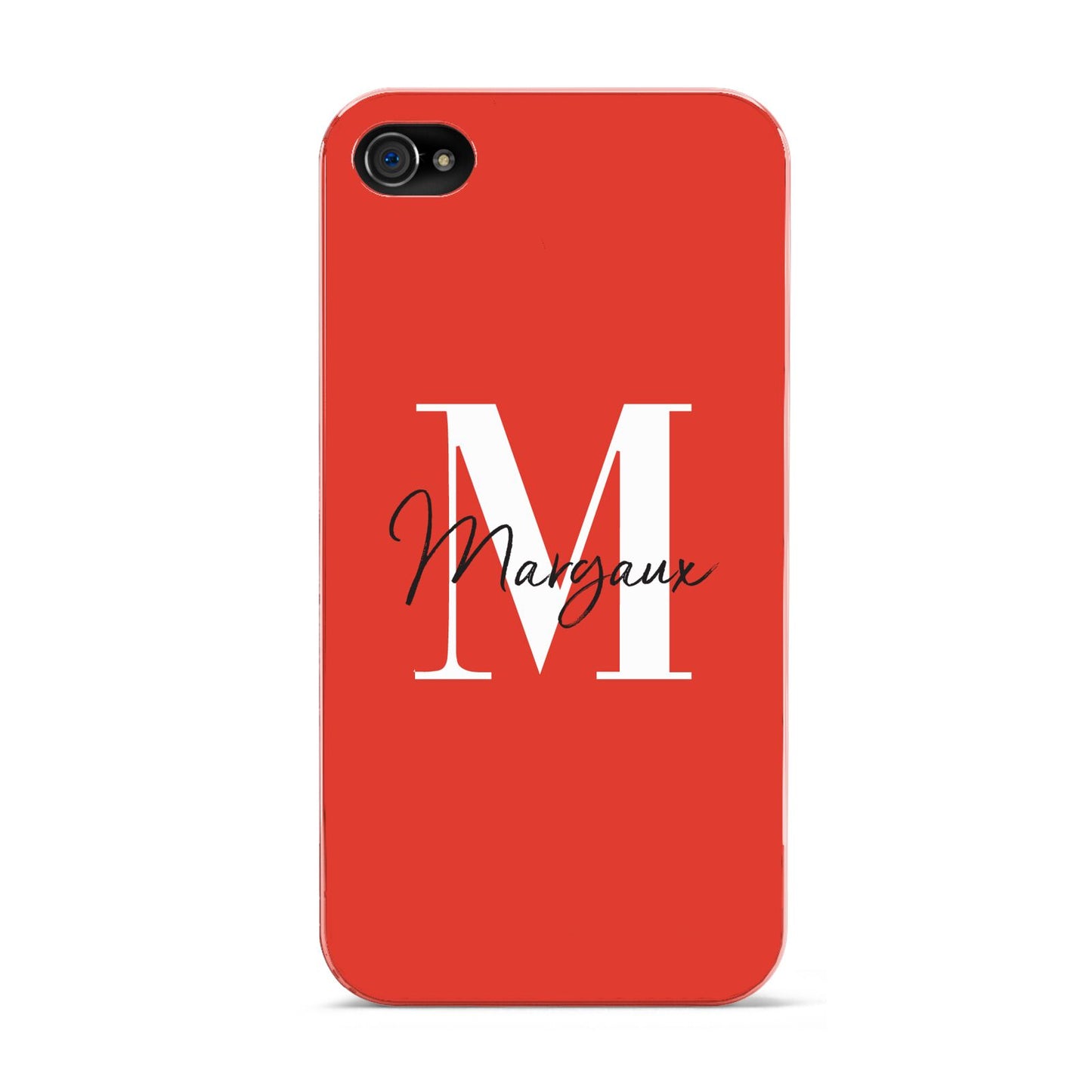 Personalised Red Name and Initial Apple iPhone 4s Case