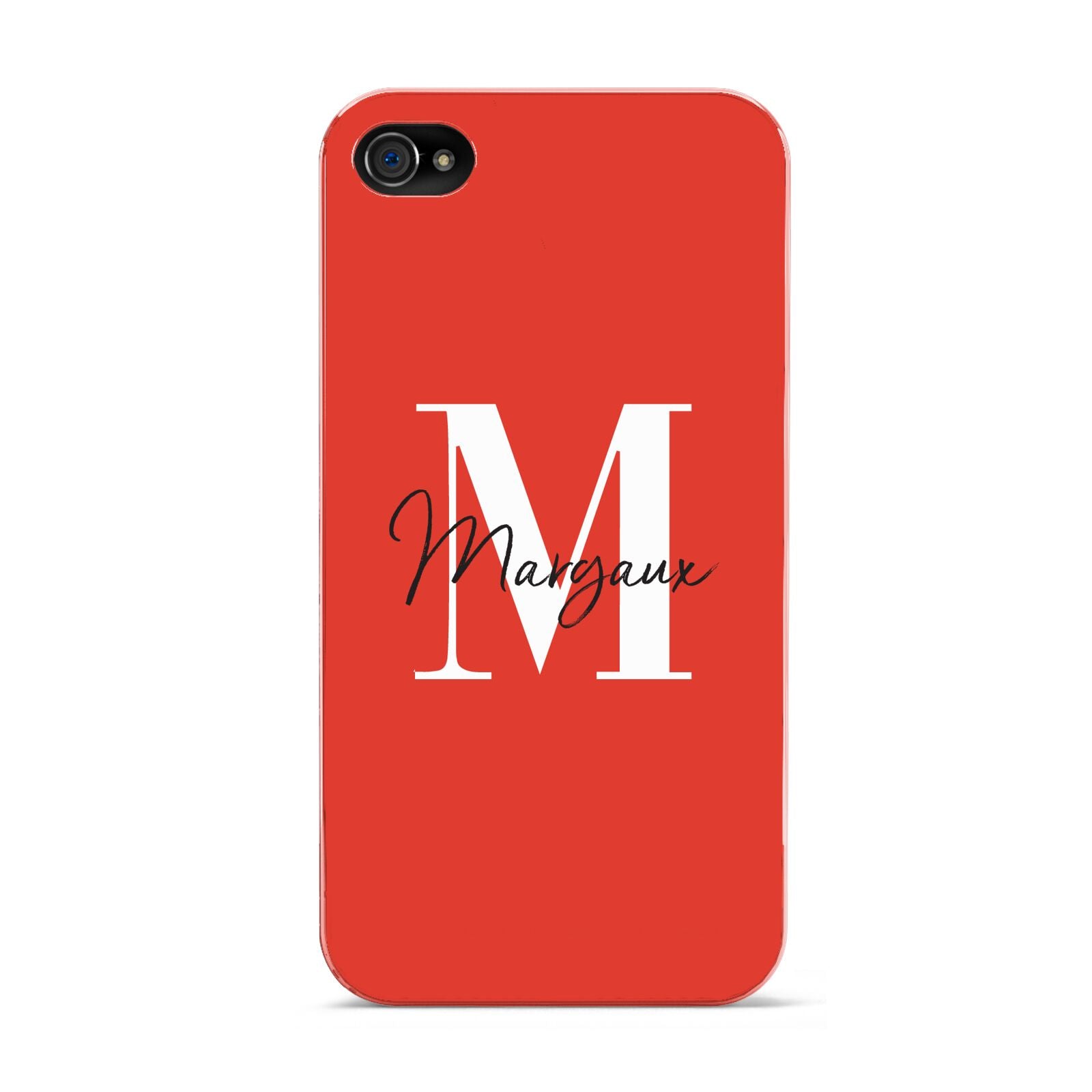 Personalised Red Name and Initial Apple iPhone 4s Case