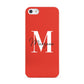 Personalised Red Name and Initial Apple iPhone 5 Case