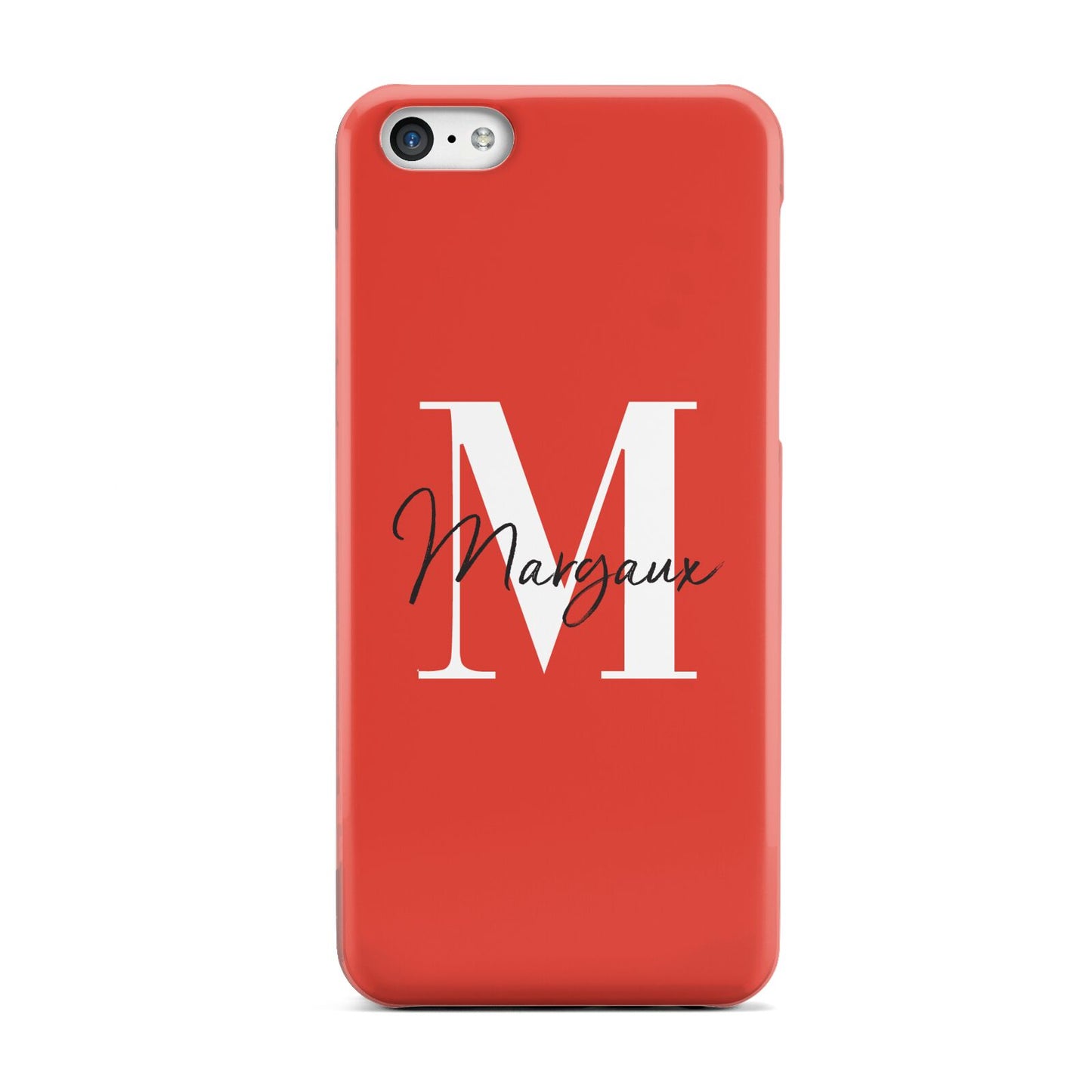 Personalised Red Name and Initial Apple iPhone 5c Case