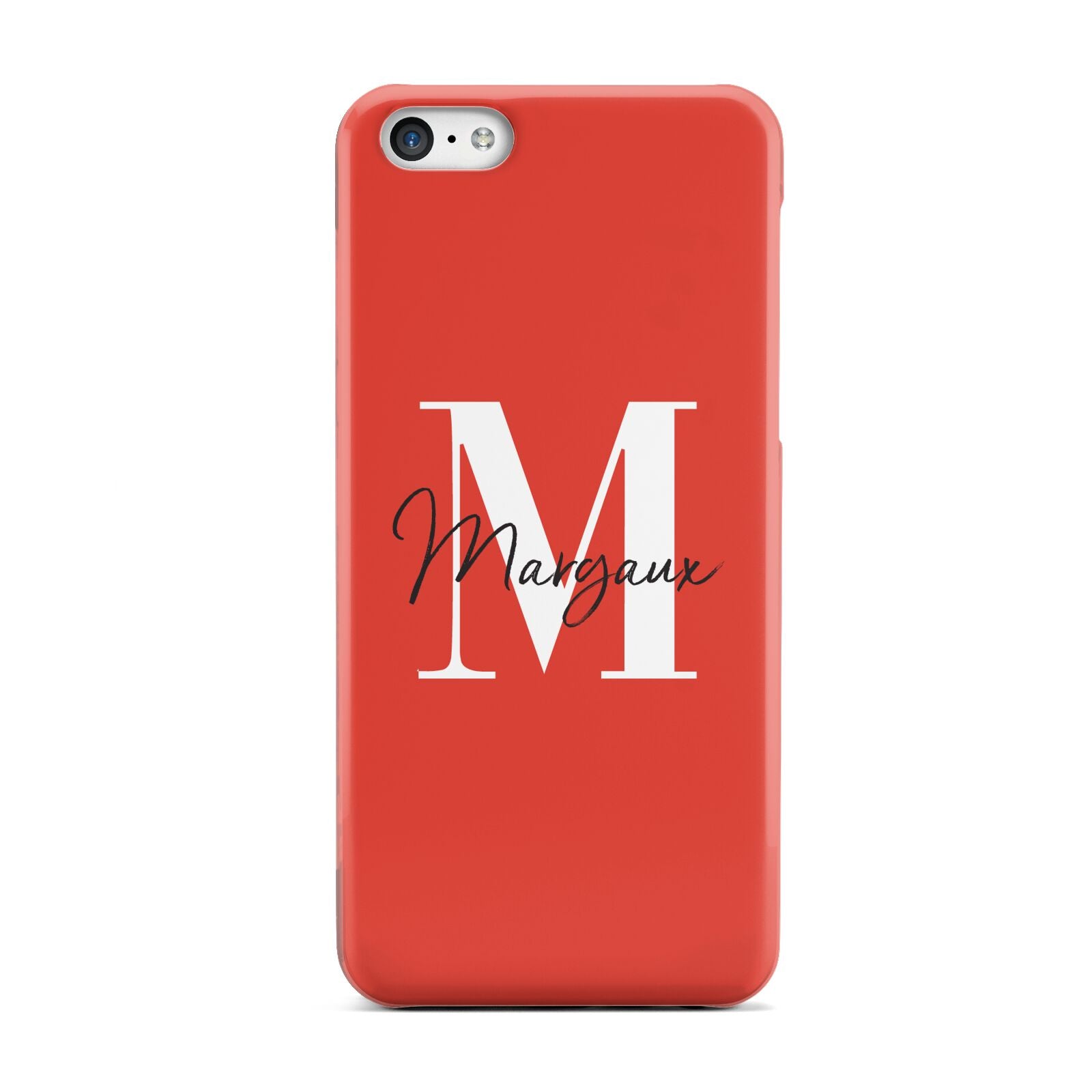 Personalised Red Name and Initial Apple iPhone 5c Case